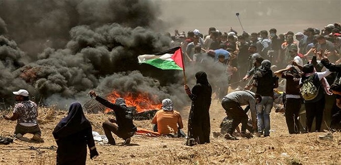 Gaza : 63 Palestiniens blessés lors d'affrontements avec des soldats israéliens