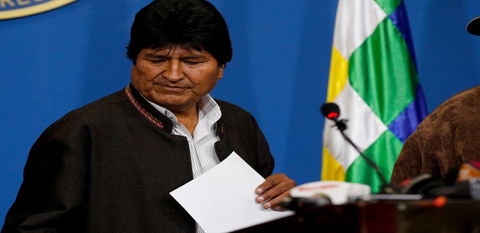 Le président bolivien Evo Morales démissionne