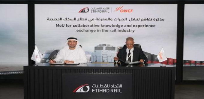 Ferroviaire : Signature d'un mémorandum d’entente entre l'ONCF et Etihad Rail