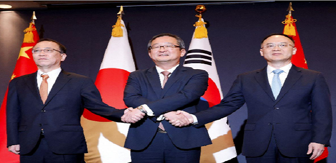 Réunion trilatérale des ministres des Affaires étrangères Corée-Japon-Chine