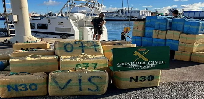 Canaries : plus de 4,7 tonnes de haschich saisies grâce à la coopération de la DGST