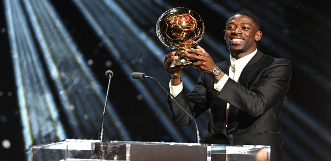 Ousmane Dembélé remporte le Ballon d’Or 2025, Hakimi se classe 6ᵉ